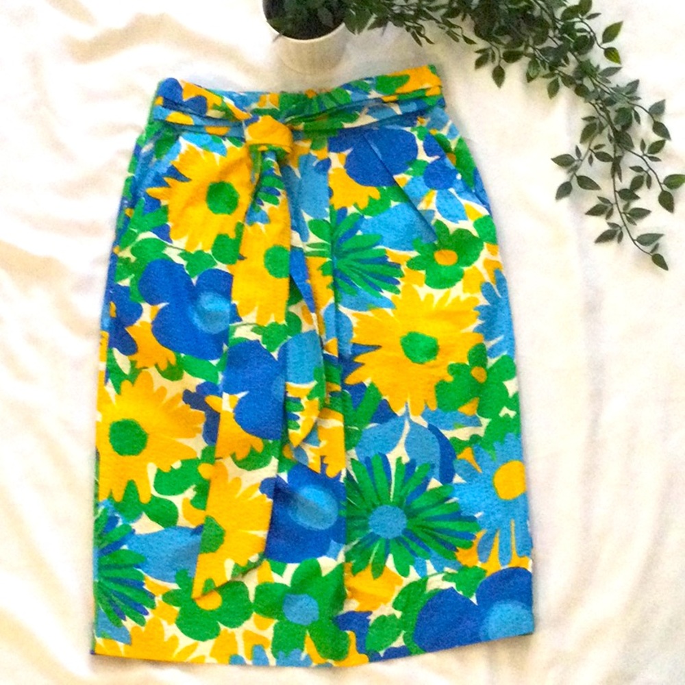 J. Crew Cotton Colorful Spring Skirt